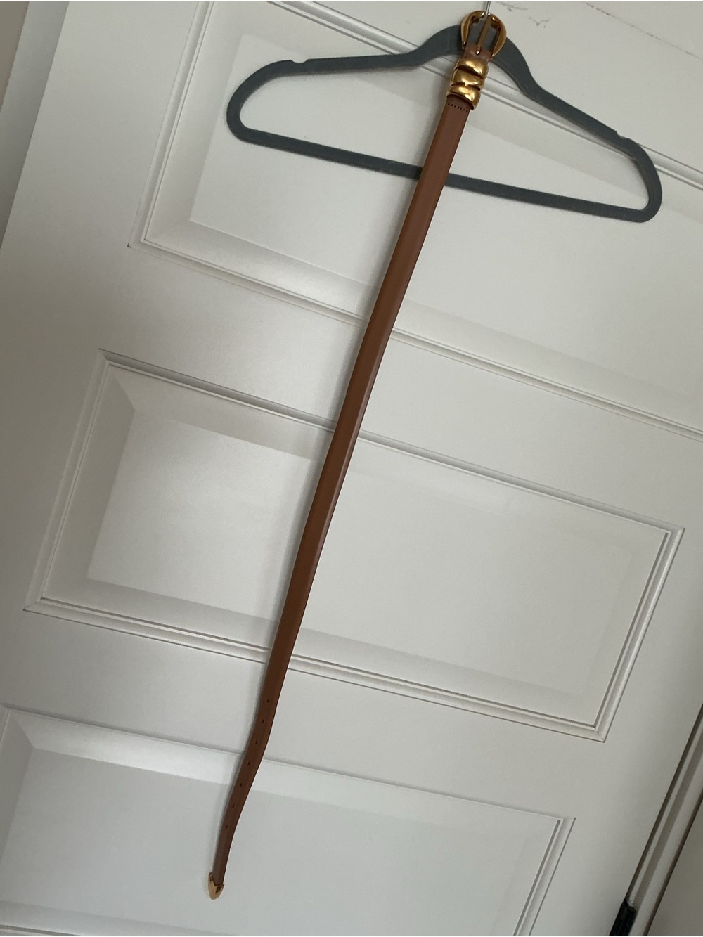 Madewell Cognac Brown Leather Wall Strap with Gold Buckle